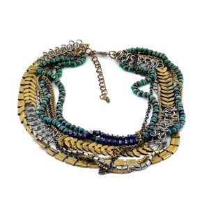 Vintage Style Multi Layered Worn Gold Necklace